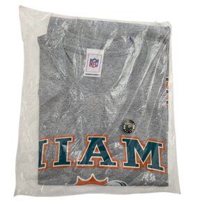 Vintage NFL Miami Dolphins Graphic T-Shirt Gray L Mens New